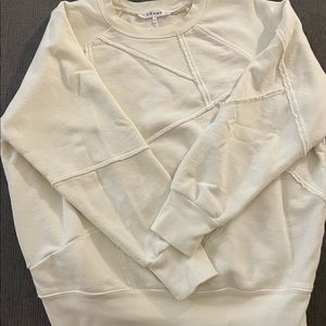 Frame white crewneck panels sweatshirt! Size S! (Sorry for the wrinkles!)